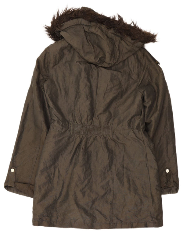 Marks & Spencer Damen Per Una Kapuzen-Militärjacke UK 10 Small Khaki