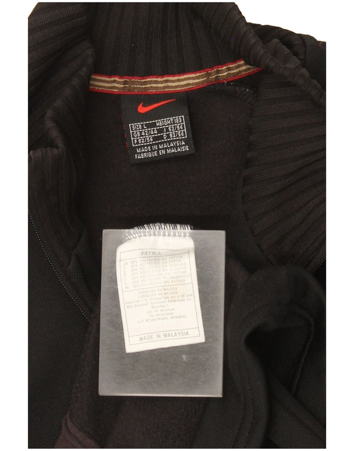 Nike Herren-Trainingsanzugoberteil, UK-Größe 42/44, großes schwarzes Polyester