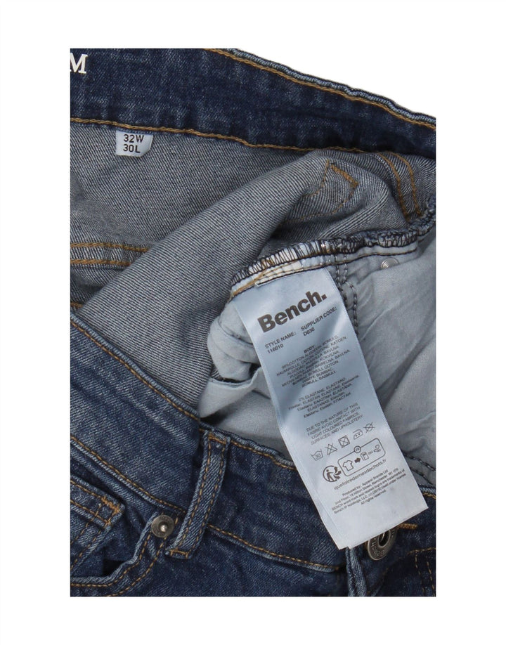 Bench Herren Slim Jeans W32 L30 Blaue Baumwolle