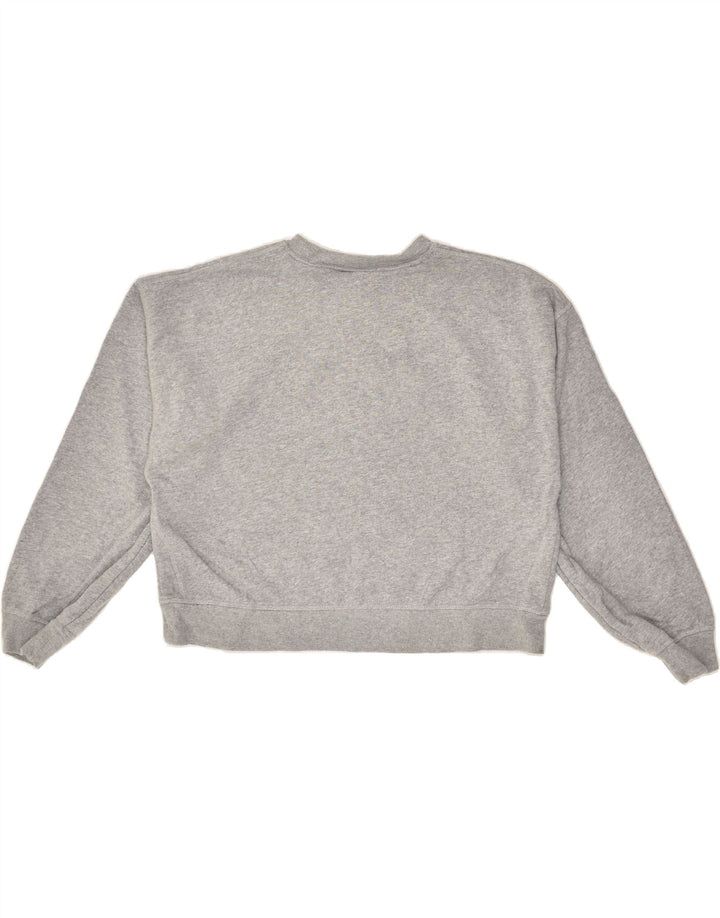 NIKE Womens Crop Sweatshirt Jumper UK 6 XS Grey Cotton | Vintage Nike | Thrift | Second-Hand Nike | Used Clothing | Messina Hembry 