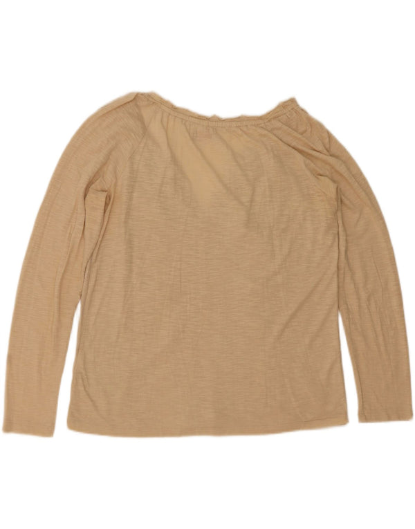 Napapijri Langarm-Blusenoberteil für Damen UK 18 XL Beige gestreift