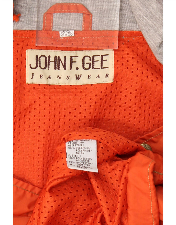 JOHN F GEE Herren-Anorakjacke mit grafischer Kapuze, EU 56, 3XL, Orange, Polyamid