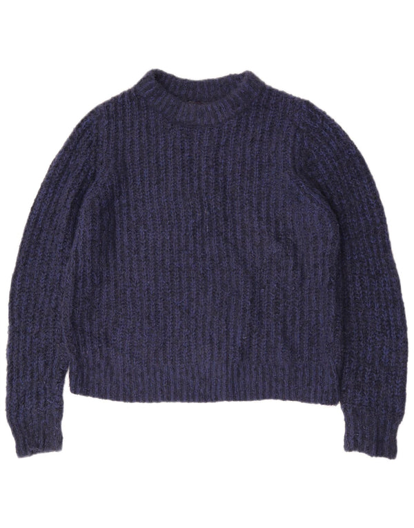 Marks & Spencer Womens Crew Neck Jumper Sweater UK 16 Large Navy Blue