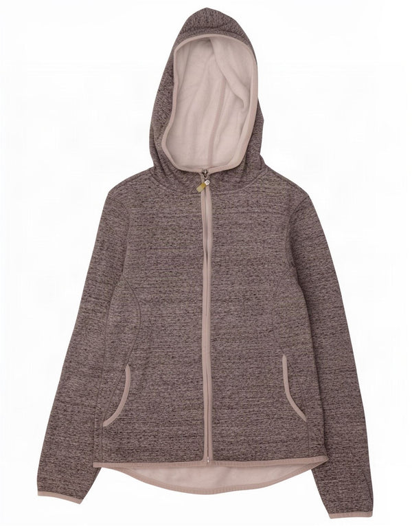 Marks & Spencer Damen-Kapuzenpullover mit Reißverschluss, Gr. 10, Größe S, Grau meliert