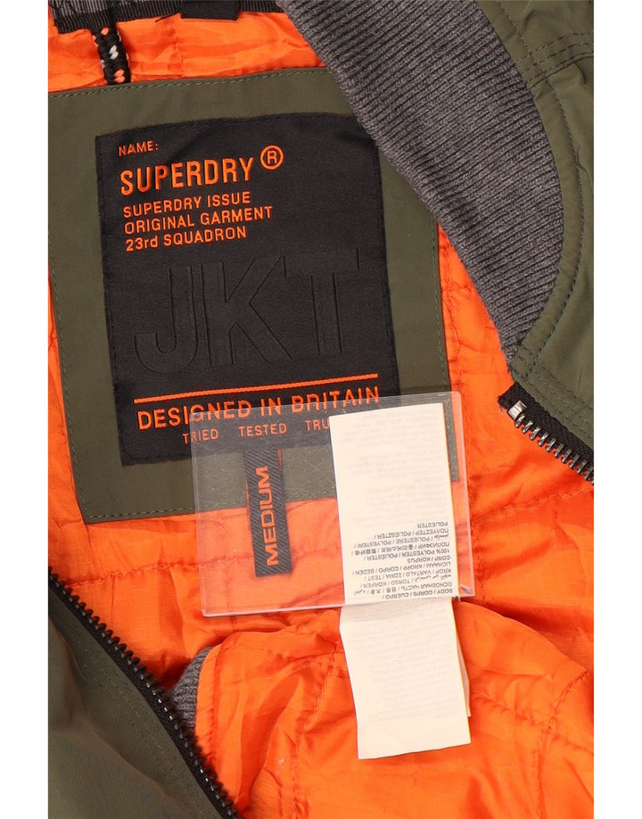 Superdry Herren Bomberjacke UK 38 Medium Khaki Colourblock Polyester