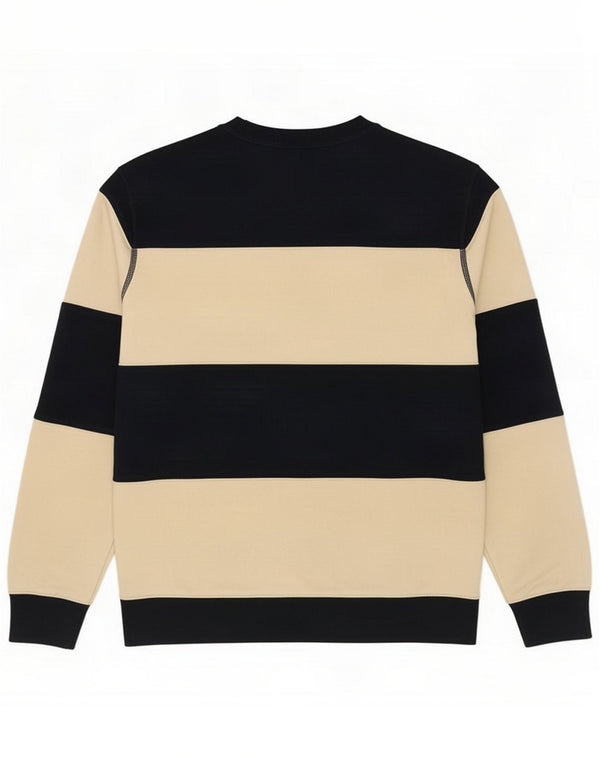 Marks & Spencer Herren-Sweatshirt-Pullover, mittelgroß, marineblau, gestreift, Baumwolle