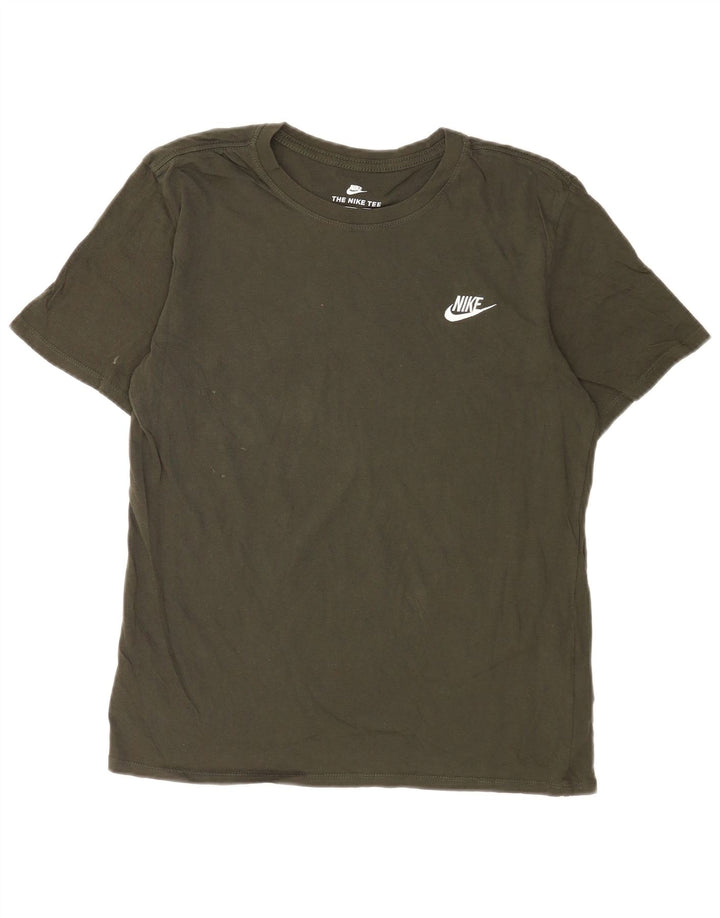 Nike Herren Athletic Cut T-Shirt-Oberteil aus mittelgrüner Baumwolle