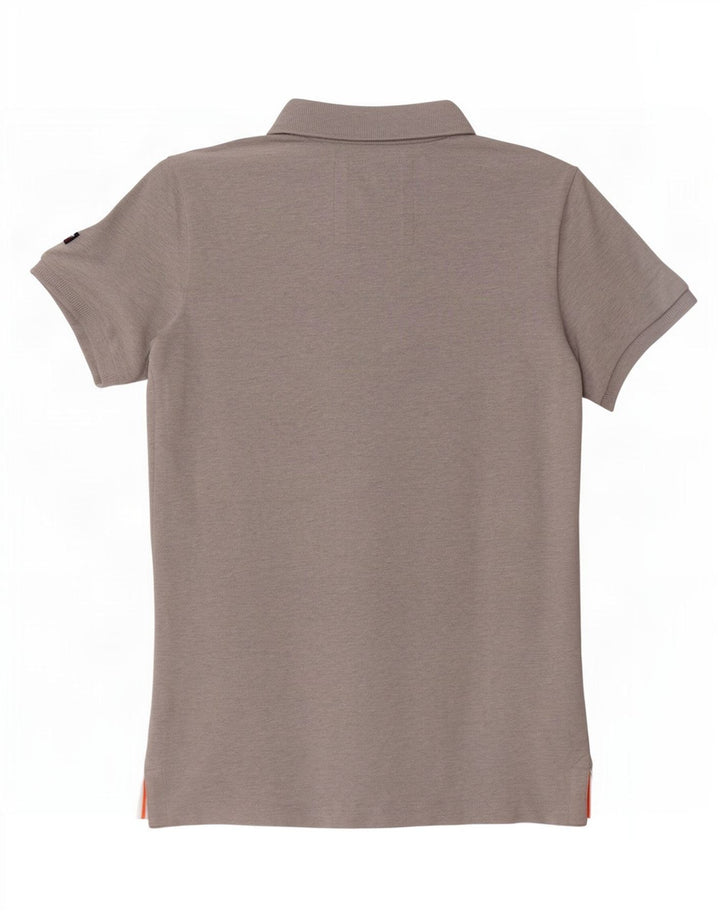 Superdry Herren-Poloshirt mit klassischer Passform aus mittelgrauer Baumwolle