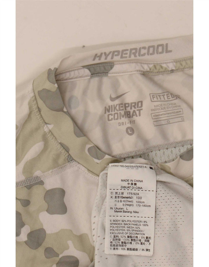Nike Herren Dri Fit Grafik-T-Shirt-Oberteil, großes graues Camouflage-Polyester