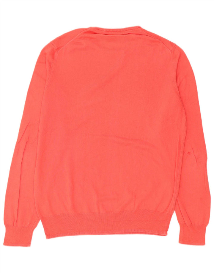 Zara Herren-Pullover mit Rundhalsausschnitt, mittelrote Baumwolle