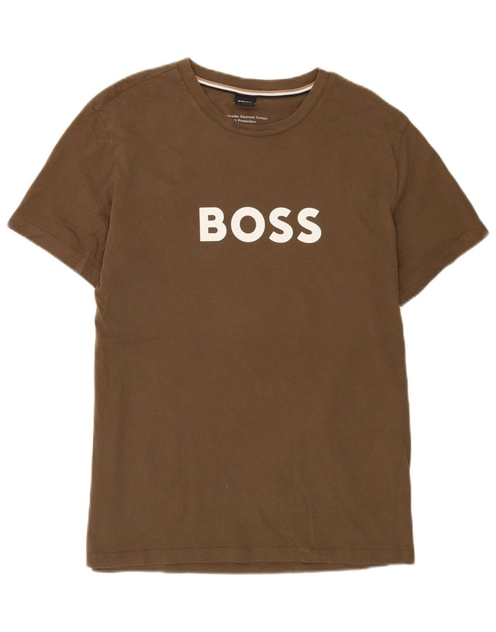 Hugo Boss Herren Grafik-T-Shirt-Oberteil Mittel Khaki