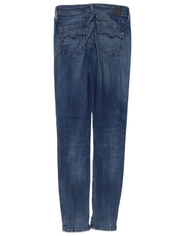REPLAY Damen Skinny Jeans W25 L29 Marineblau
