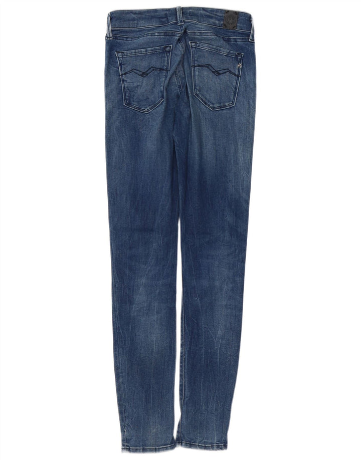 REPLAY Damen Skinny Jeans W25 L29 Marineblau