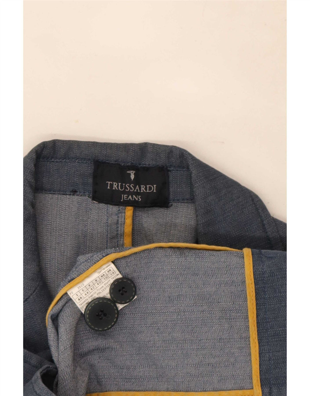 Trussardi Damen-Denim-Blazer mit 2 Knöpfen, Gr. 14, Marineblau