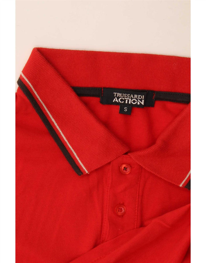 Trussardi Herren-Poloshirt, klein, rot gestreift