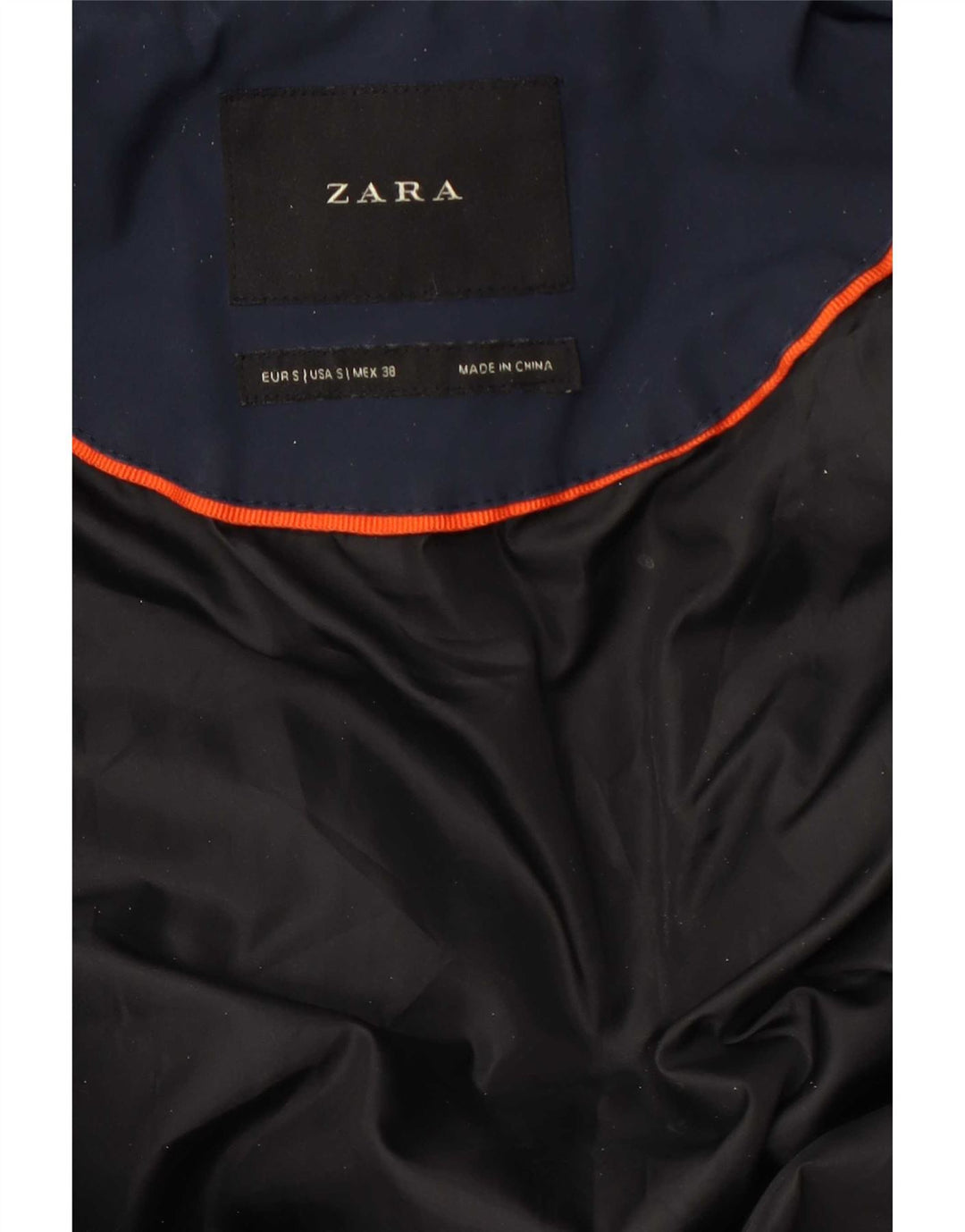 Zara wattierte Herrenjacke mit Kapuze, UK 36, klein, Marineblau