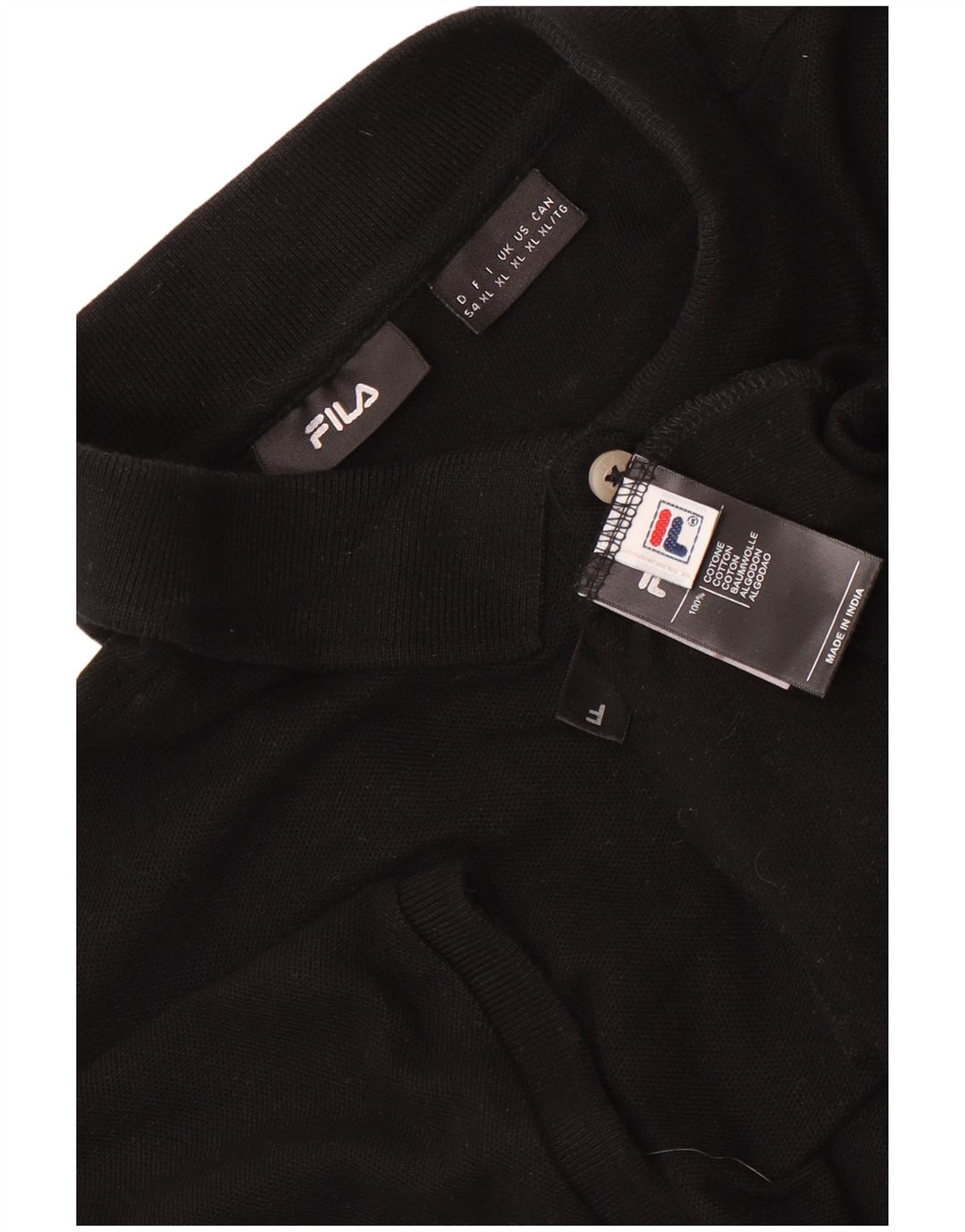Fila Herren Poloshirt XL Schwarz Baumwolle