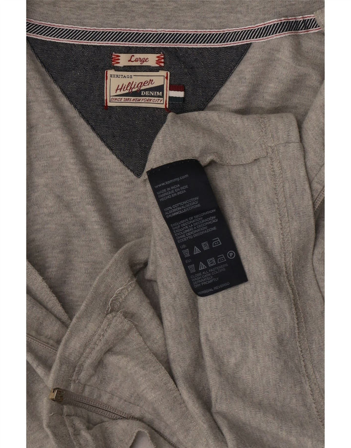 Tommy Hilfiger Herren-Trainingsanzug-Top-Jacke, große graue Baumwolle