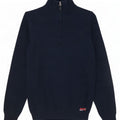 Superdry Herren-Pullover mit Reißverschluss am Hals, Größe S, marineblaue Baumwolle