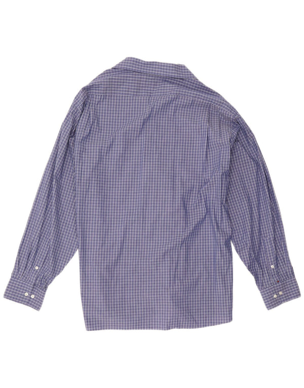 Tommy Hilfiger Herren-Hemd mit normaler Passform, 2XL, blau kariert, Baumwolle