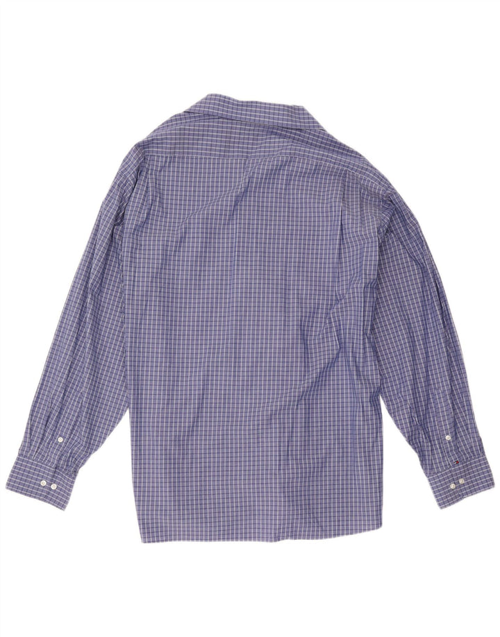 Tommy Hilfiger Herren-Hemd mit normaler Passform, 2XL, blau kariert, Baumwolle