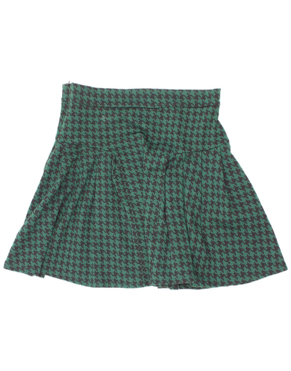 Zara Faltenrock für Mädchen, 13–14 Jahre, W26, grünes Hahnentritt-Polyester
