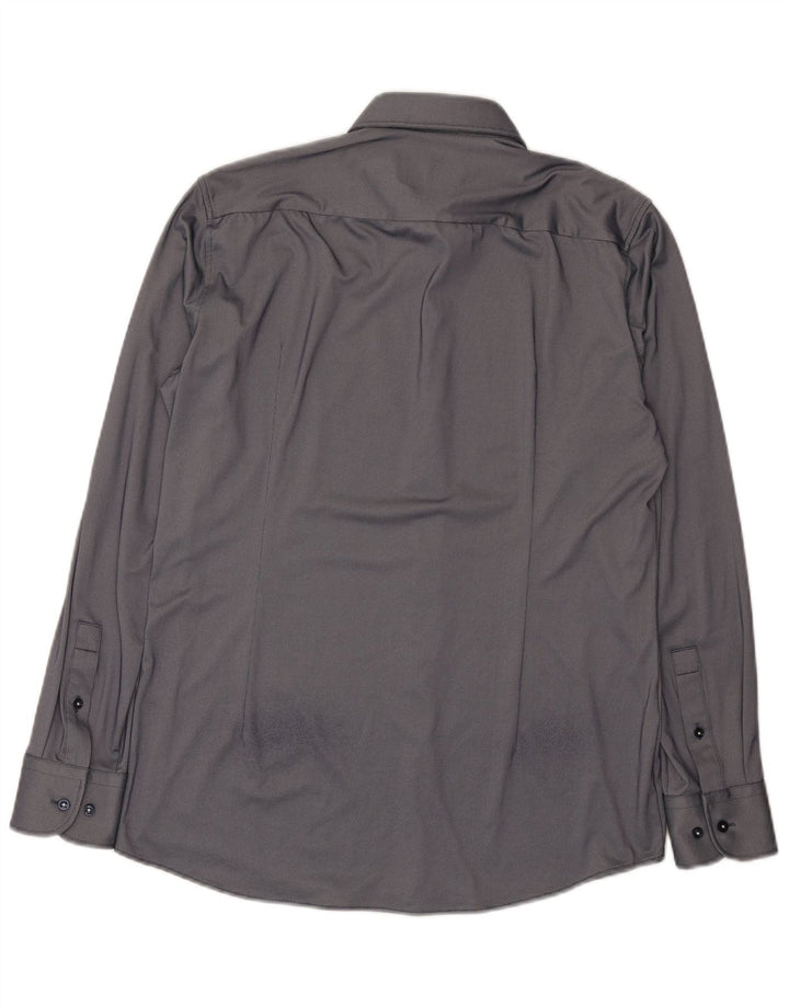 Hugo Boss Herren Slim Fit Hemd Größe 40 15 3/4 Mittelgrau