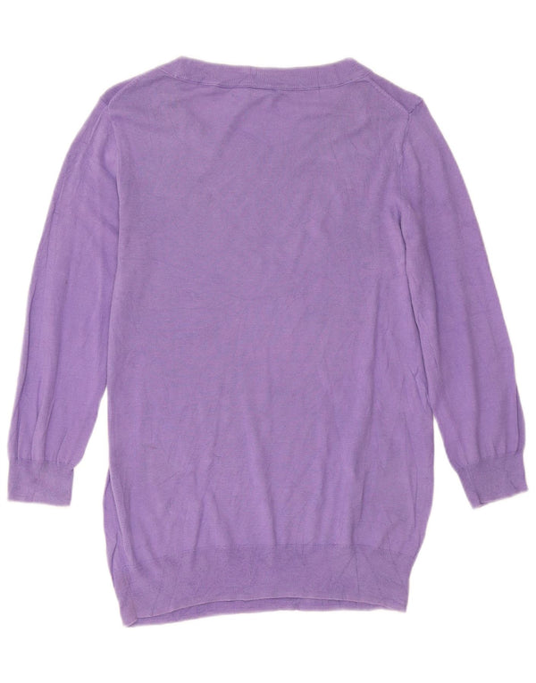 J. Crew Damen-Pullover mit U-Boot-Ausschnitt, UK 10, Größe S, Lila, Baumwolle