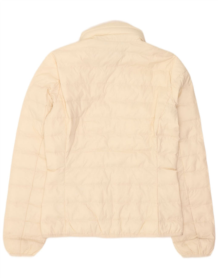 Emporio Armani Damen Wattierte Jacke mit Kapuze UK 14 Medium Off White