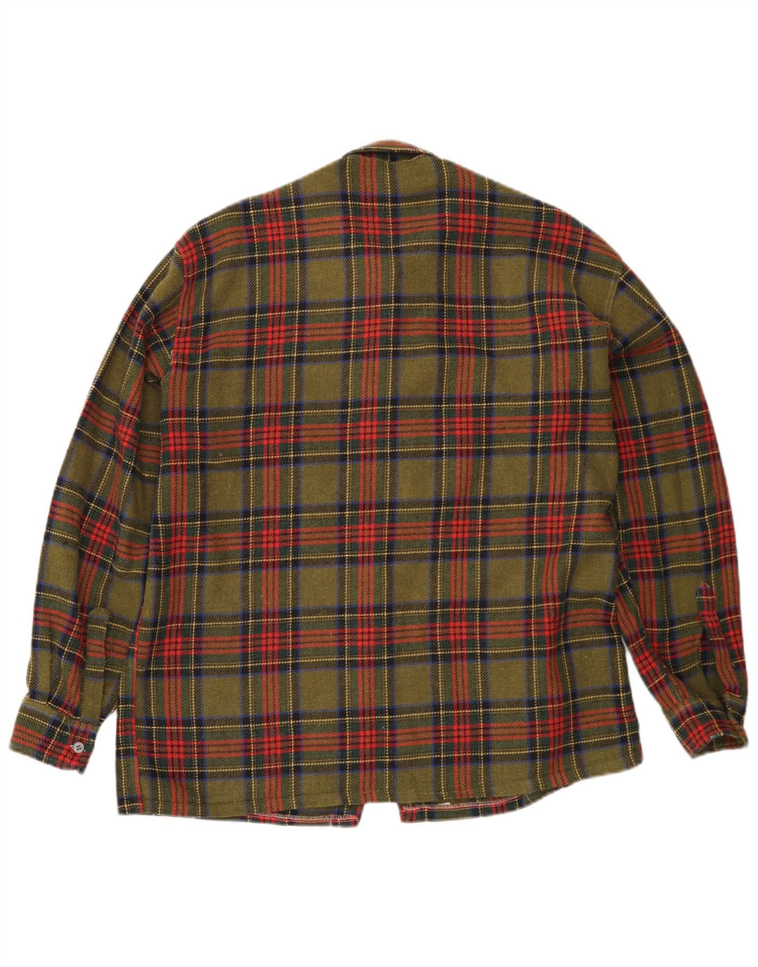 Vintage Herren Flanellhemd Mittel Khaki Karo