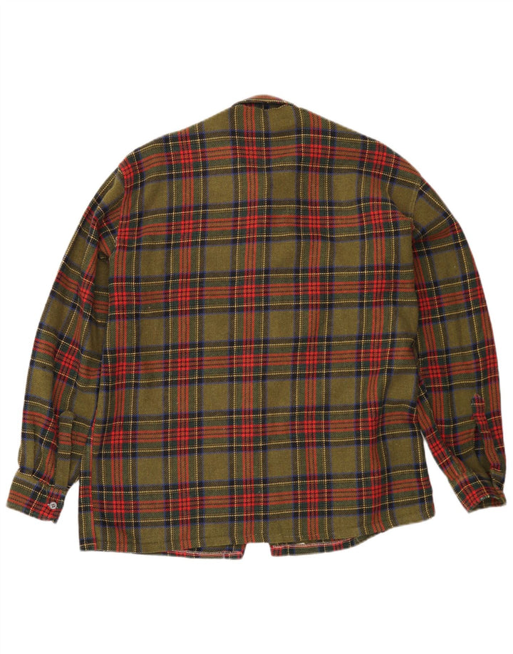 Vintage Herren Flanellhemd Mittel Khaki Karo