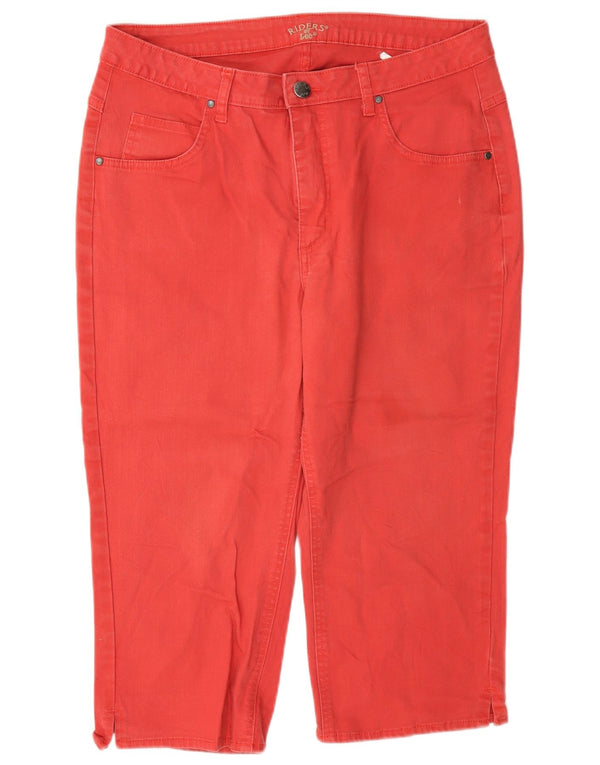 Lee Damen Riders Caprihose US 14 XL W34 L19 Rote Baumwolle