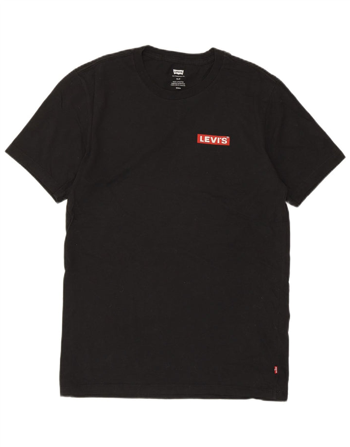 LEVI'S Slim Fit T-Shirt-Oberteil für Herren aus mittelschwarzer Baumwolle