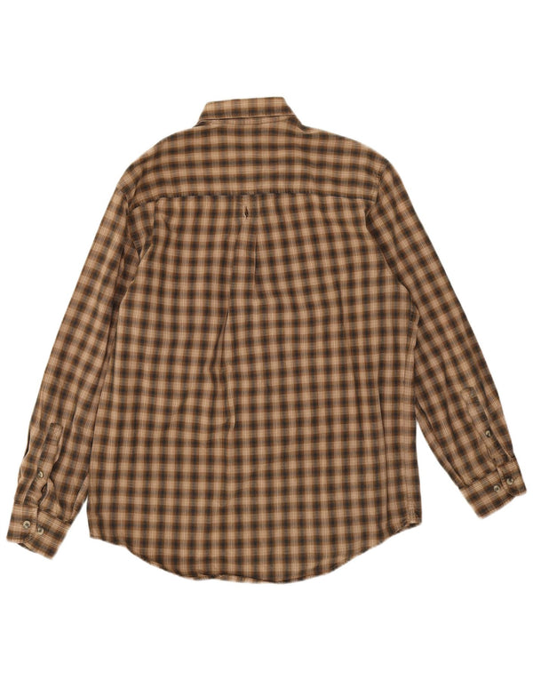 Timberland Herren-Flanellhemd, klein, braun, kariert, Baumwolle