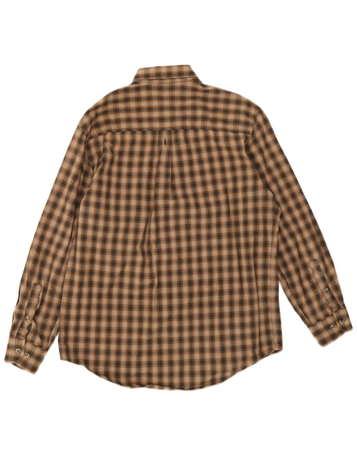 Timberland Herren-Flanellhemd, klein, braun, kariert, Baumwolle