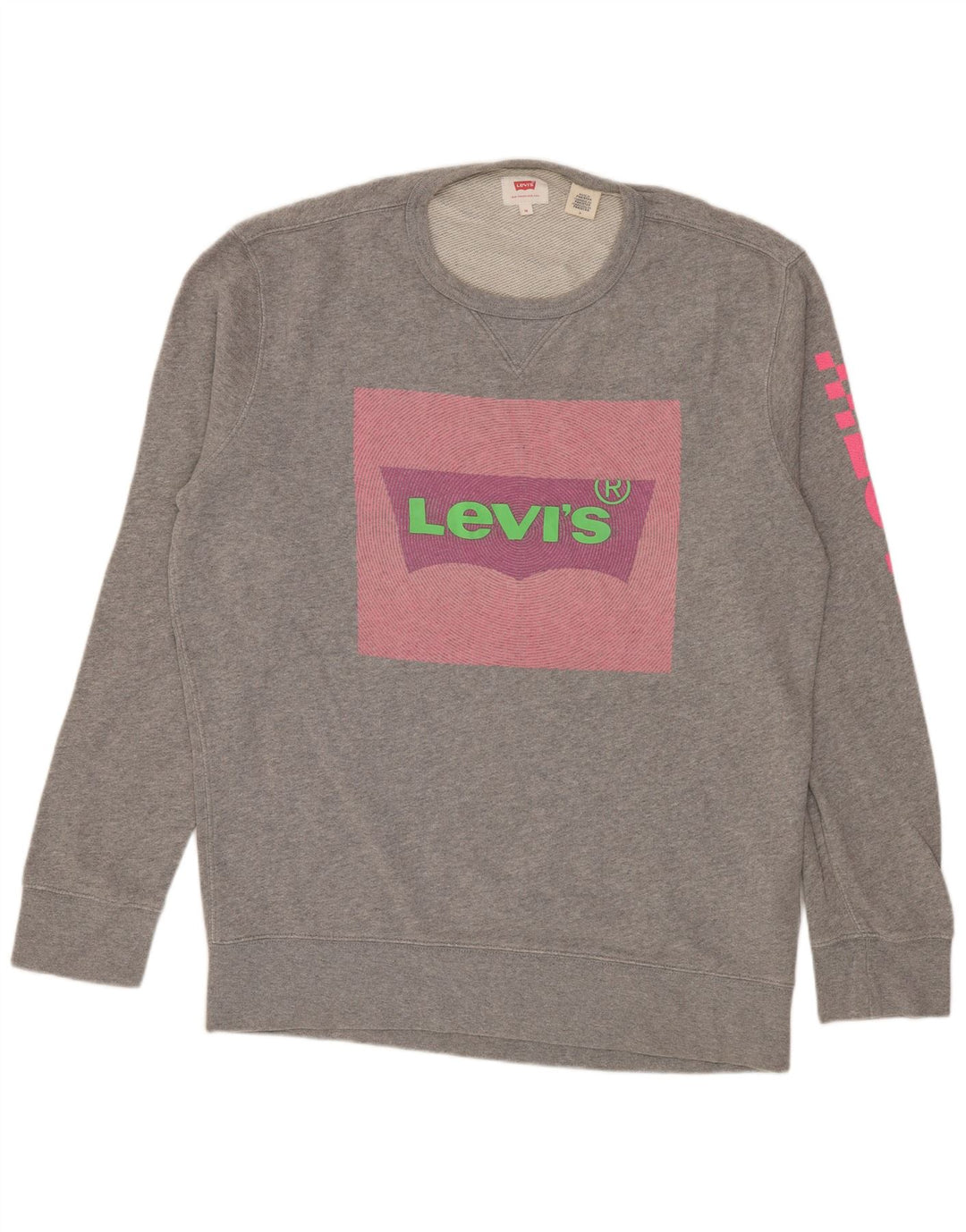 Levi's Herren-Sweatshirt mit Grafik, mittelgrau gefleckte Baumwolle