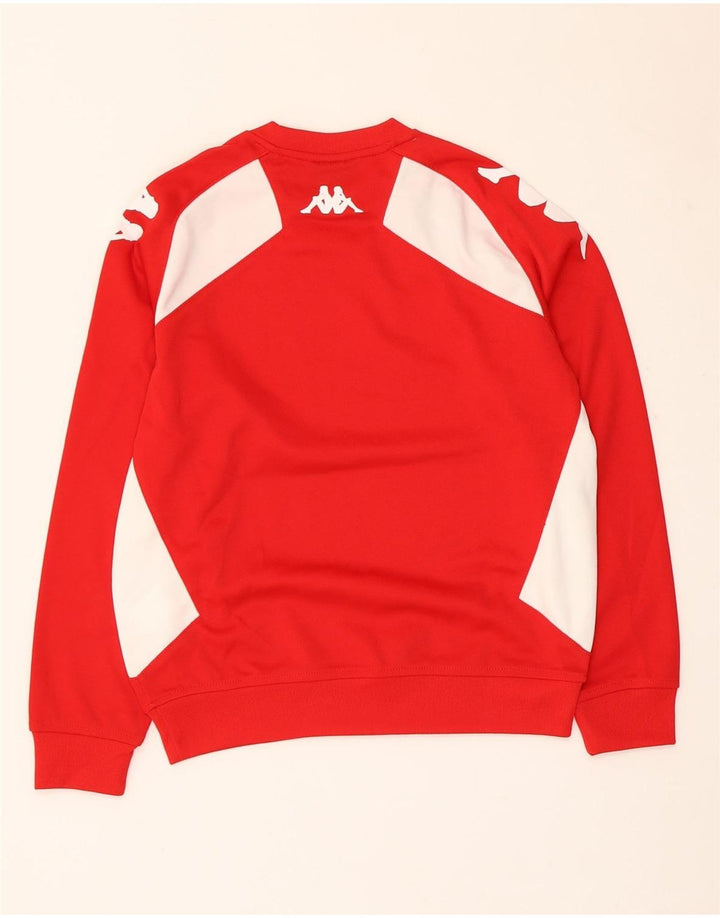 Kappa Grafik-Sweatshirt für Jungen, 11–12 Jahre, rotes Farbblock-Polyester