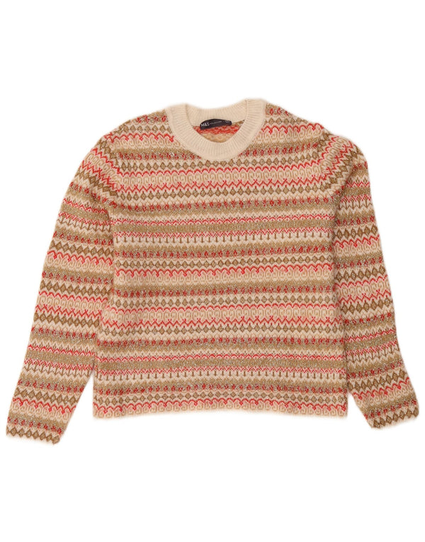 Marks & Spencer Damen-Pullover mit Rundhalsausschnitt, Gr. 10, Größe S, mehrfarbig