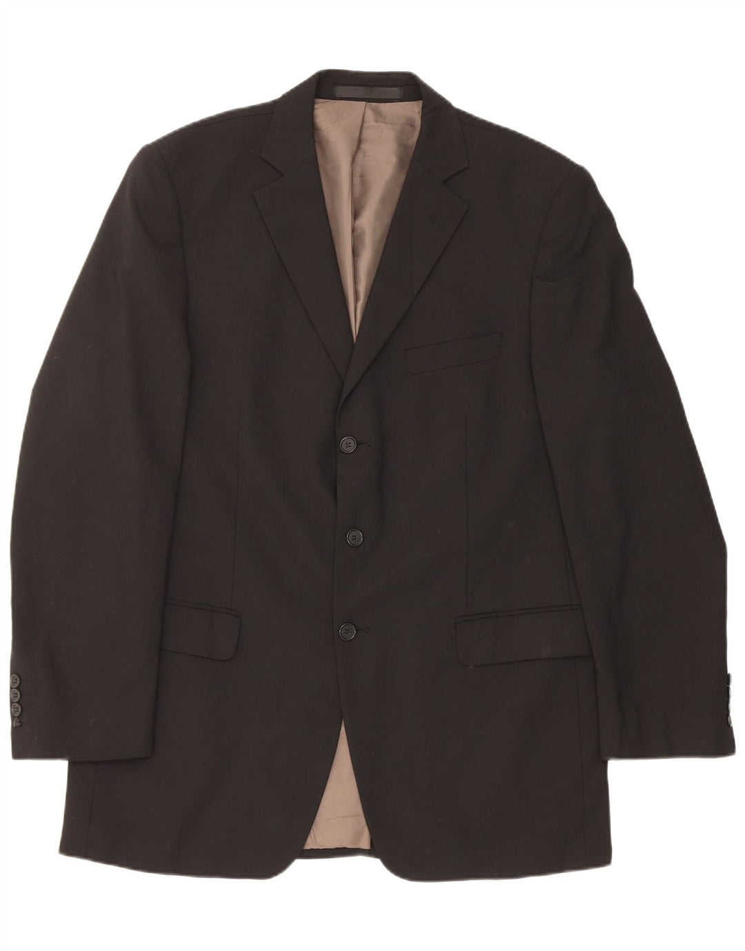 Marks & Spencer Herren-Blazer mit 3 Knöpfen, Gr. 42, Größe L, Schwarz, Polyester