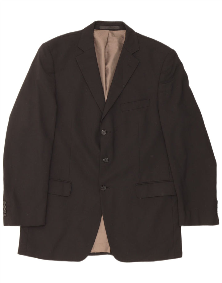 Marks & Spencer Herren-Blazer mit 3 Knöpfen, Gr. 42, Größe L, Schwarz, Polyester