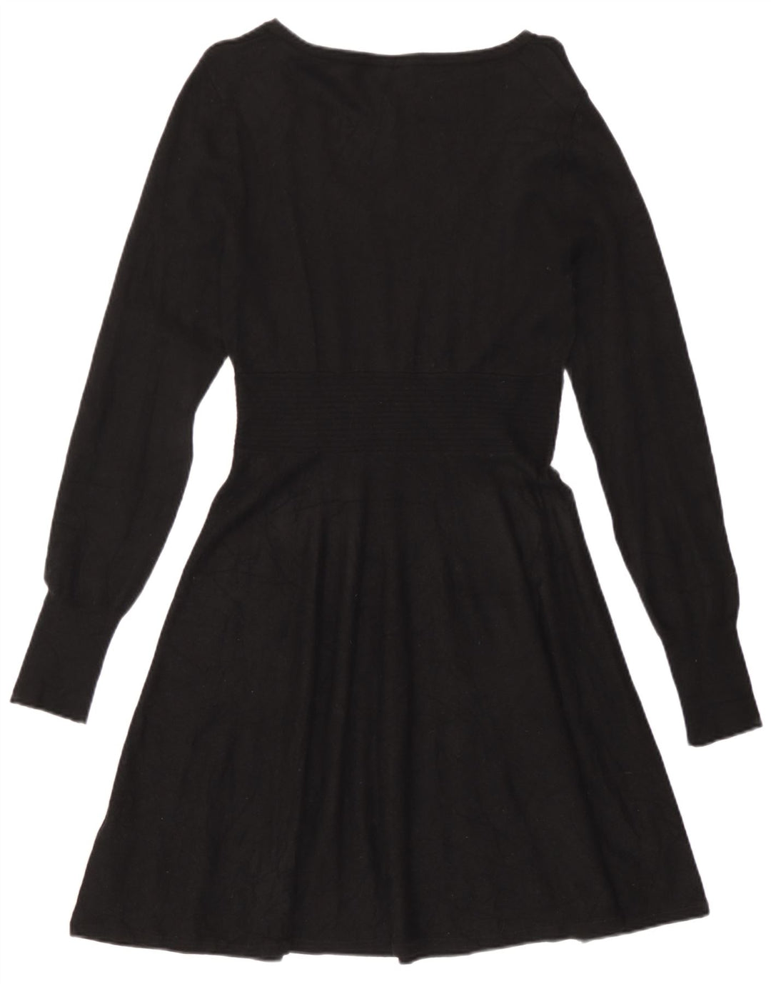 Oasis Langärmliges A-Linien-Kleid für Damen, UK 12, Mittelschwarz, Viskose