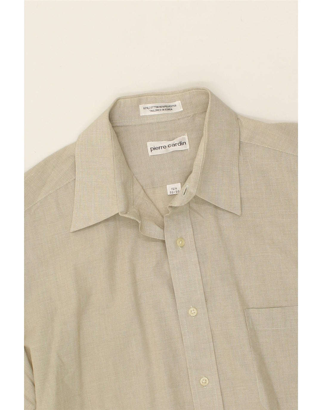 PIERRE CARDIN Mens Shirt Size 15 1/2 Medium Beige Cotton Vintage Pierre Cardin and Second-Hand Pierre Cardin from Messina Hembry 