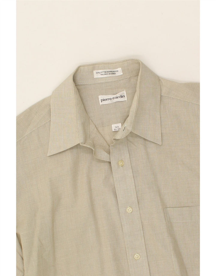 PIERRE CARDIN Mens Shirt Size 15 1/2 Medium Beige Cotton Vintage Pierre Cardin and Second-Hand Pierre Cardin from Messina Hembry 