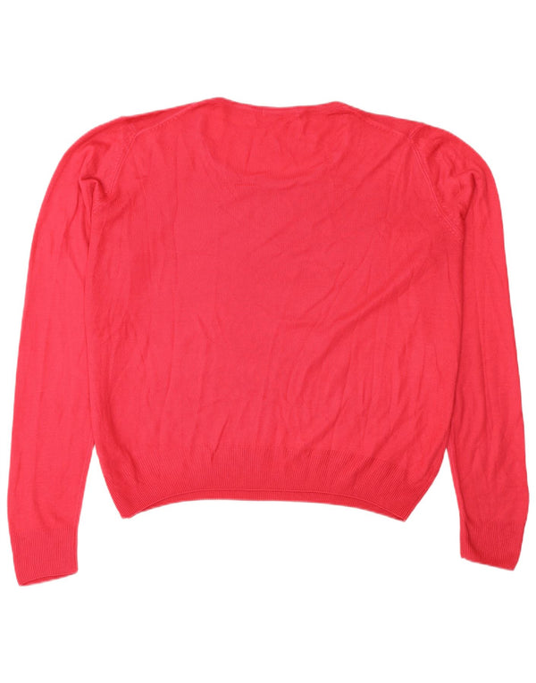 Marks & Spencer Damen-Pullover, übergroß, U-Boot-Ausschnitt, Gr. 14, Rosa