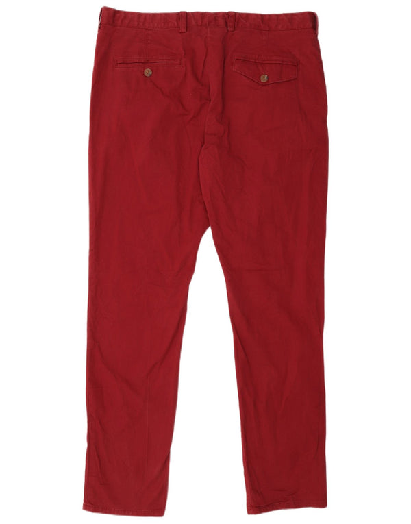 French Connection Mens Slim Chino Trousers W36 L32 Red Cotton