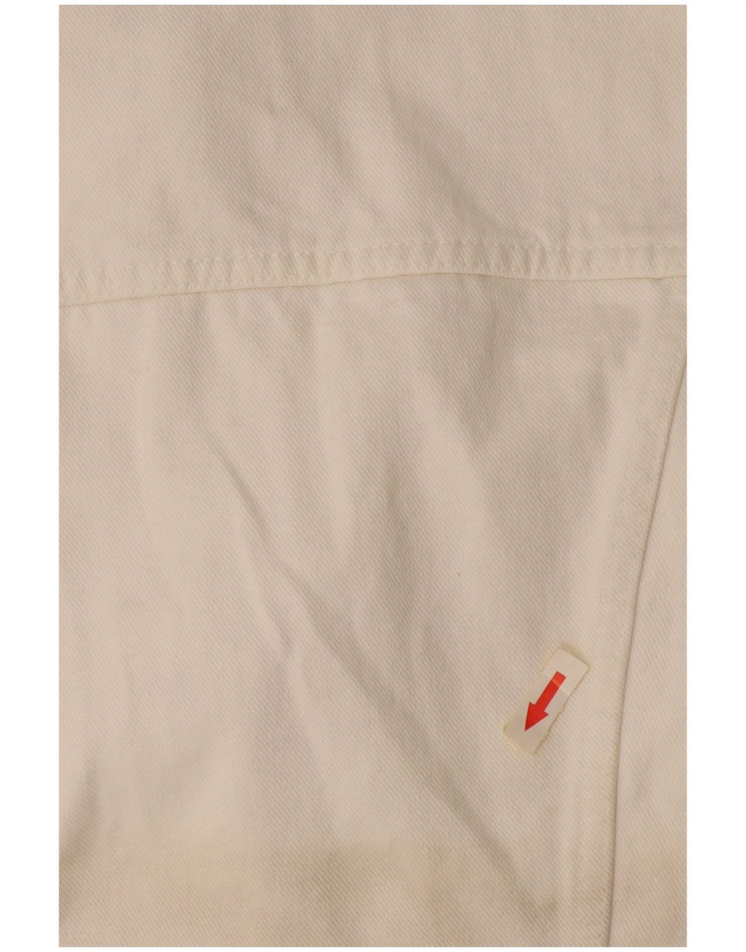 Indian Motocycle Damen Crop Denim Jacke UK 14 Große weiße Baumwolle