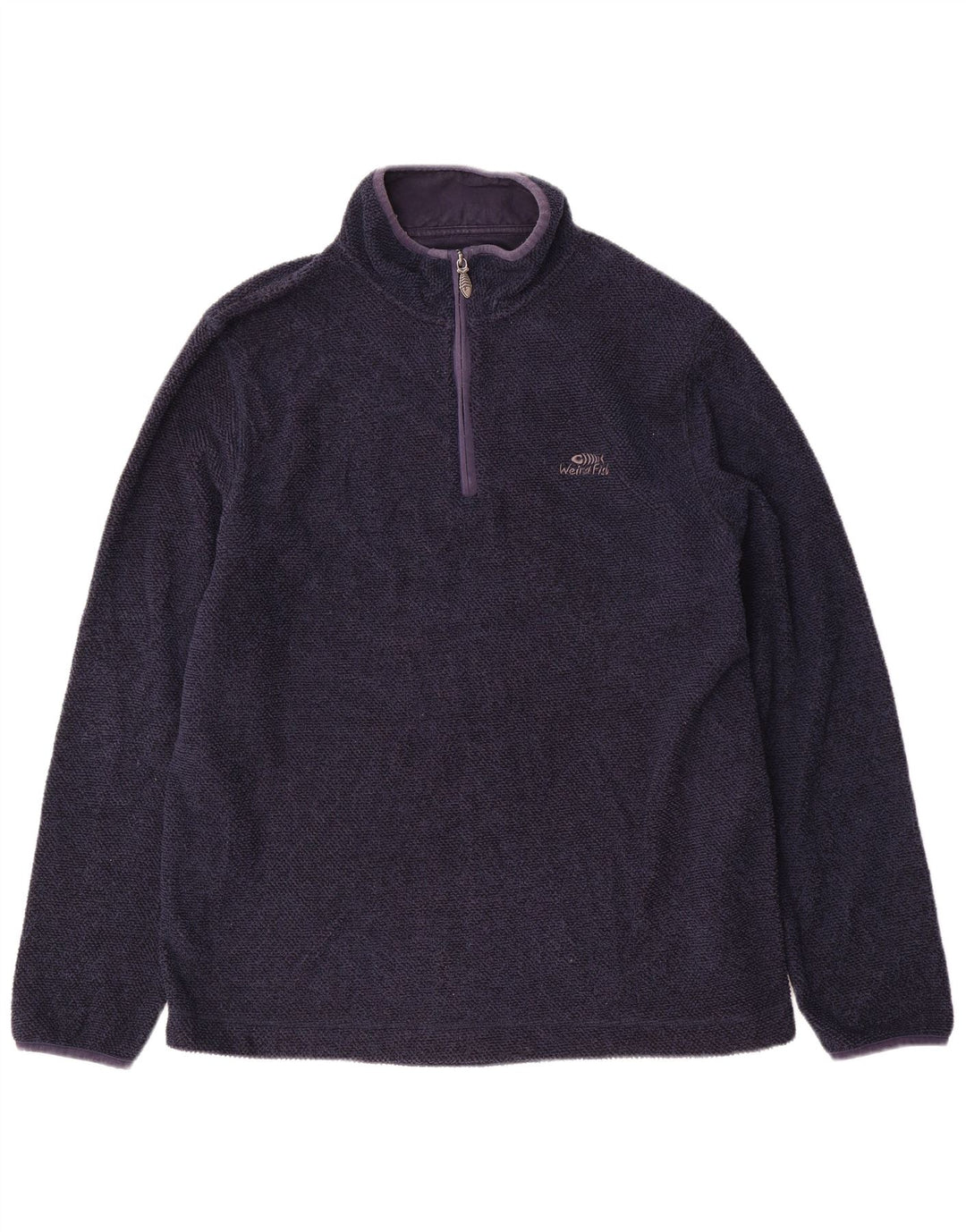 WEIRD FISH Herren-Sweatshirt mit Reißverschluss, XL, Marineblau, Polyester