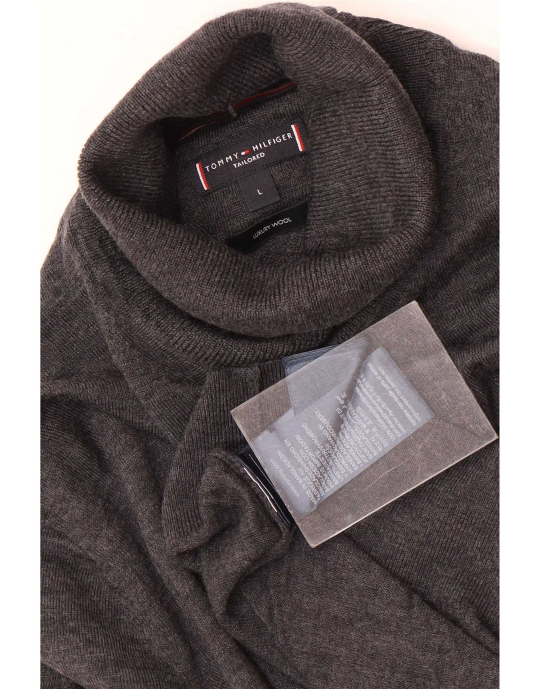 Tommy Hilfiger Rollkragenpullover für Herren, groß, aus grauer Wolle