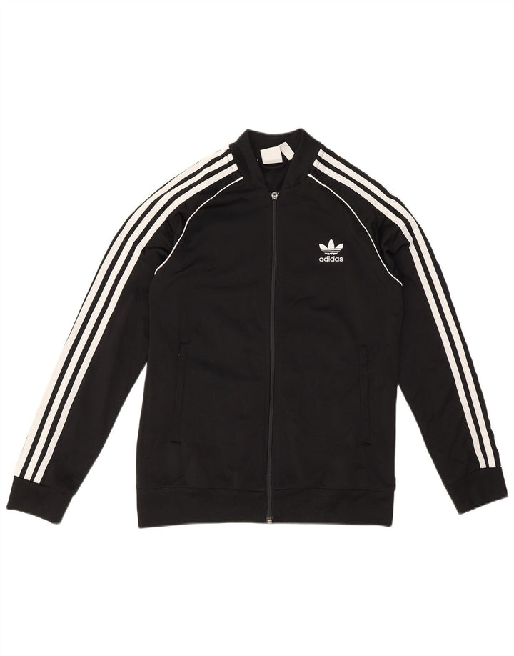 Adidas Jungen Trainingsanzug Top Jacke 12-13 Jahre Schwarzes Polyester