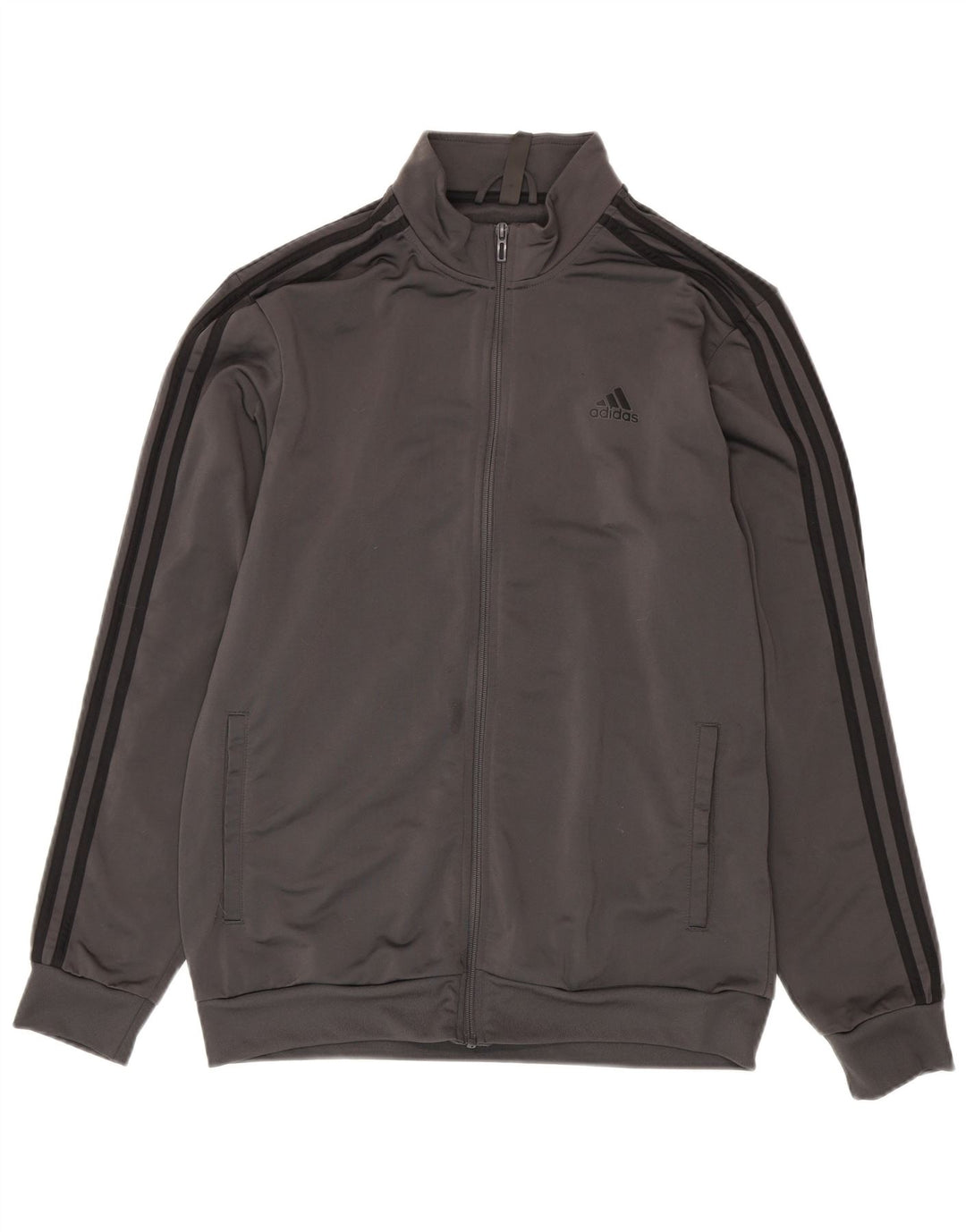 Adidas Herren-Trainingsanzug-Top-Jacke, großes graues Polyester